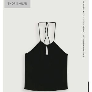 Oak and fort- black cropped halter tank- size small